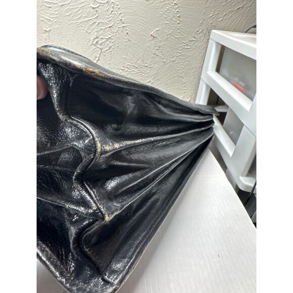 Vintage Bugatti Expandable Black Briefcase Laptop Bag Leather - Picture 9 of 9